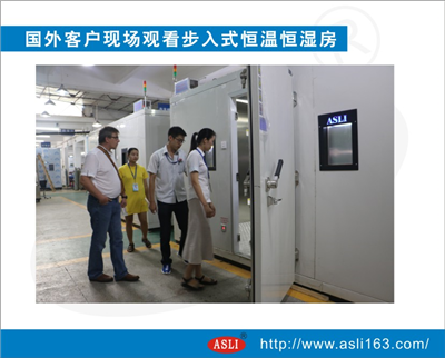 國外客戶現(xiàn)場觀看步入式恒溫恒濕試驗(yàn)房